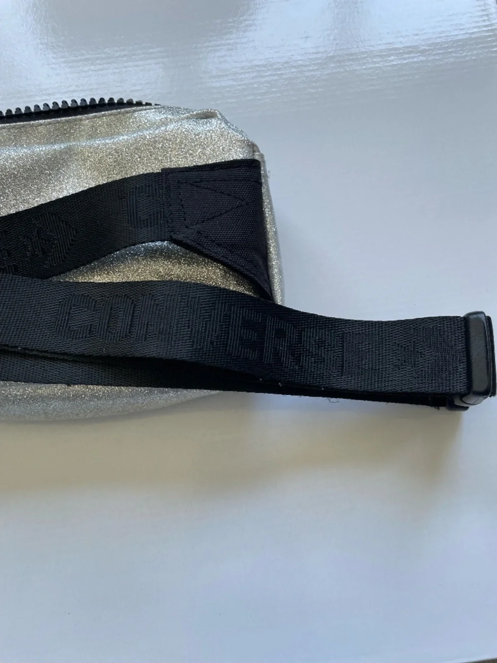Girls Converse All Star Silver Glitter Fanny Pack | Metallic Waist Bag
